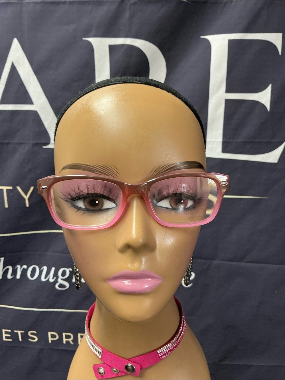 Women's Pink Gradient Square Eyeglasses
